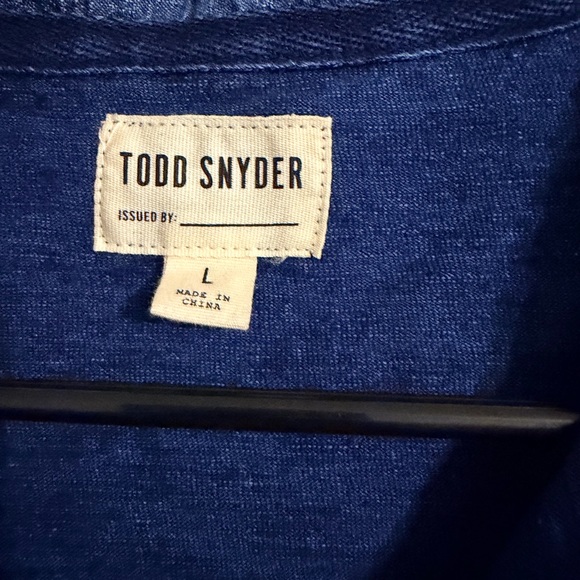 Todd Snyder Long-Sleeve Rugby Polo Shirt in Indigo Blue Size Large - Picture 4 of 6